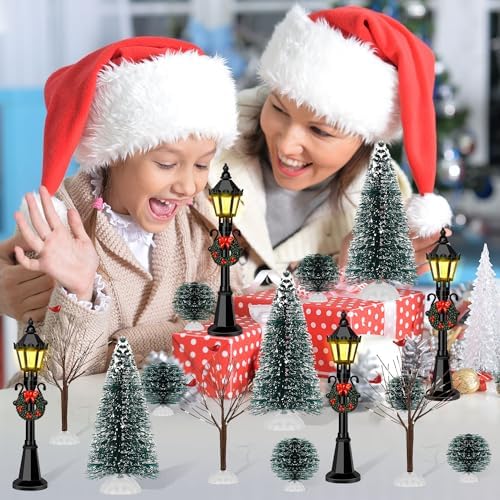 16 PCS Christmas Figurine Village Accessories, Mini Street Light Models - Image 7