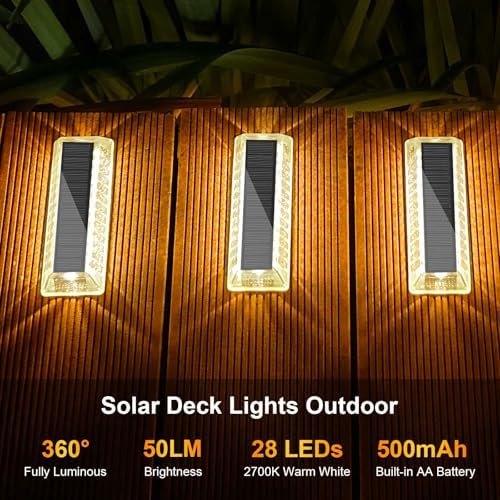 Lacasa Solar Deck Lights 8 Pack, Solar Light Outdoor Waterproof - Image 5