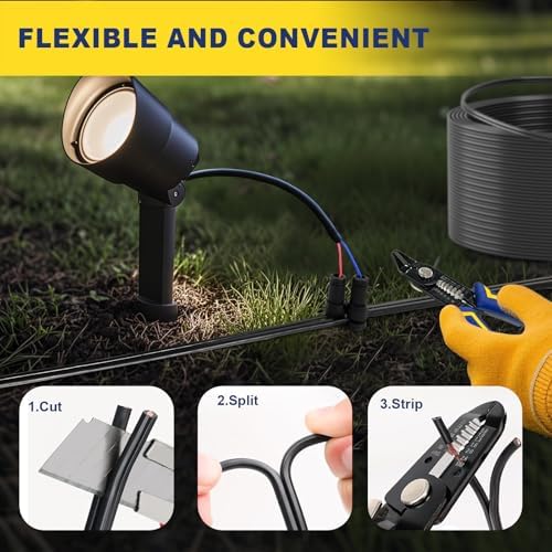 haisstronica 16/2 Low Voltage Landscape Wire 250ft - Copper Direct Burial Waterproof Cable for Landscape Lighting, Outoor Pathway Lights & Garden LED,UL Listed,UV Resistant - Image 4