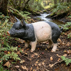 Garden Pig Statues Outdoor Decor, 26″ Black Spotted Pig Figurines Sculpture - Image 6