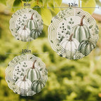 10 Inch Thanksgiving Fall Wind Spinner for Yard and Garden,Green Pumpkin Autumn Eucalyptus Rustic Floral Hanging Ornaments Outdoor 3D Kinetic Wind Sculpture Spinners Indoor Outdoor Patio Décor Gift - Image 3