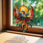 Vivid Phoenix Mosaic Art Piece Acrylic Suncatcher - Image 3