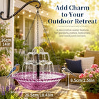 Solar Fountain for Bird Bath Outside, Garden Water Feature with Ground Stake Stand or Hanging Style for Patio, Yard & Lawn (A-XL-Purple) - Image 6
