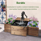 OIPRTGFJ Outdoor Water Fountain,Floor Wooden Rectangular Pump Old-Fashioned Fountain with Flower Box,Electric Decorative Hand Pump, Outdoor Water Feature for Garden Patio Backyard - Image 6