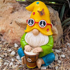 Mood Lab Garden Gnome - Hippie Drummer Gnome Figurine - 9.1 Inch Tall Funny Lawn Statue - for Outdoor or House Decor - Image 4