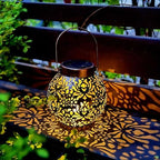 2 Pack Solar Hanging Lantern Lights, Metal Outdoor Decorative Lamp, Bronze - Image 4