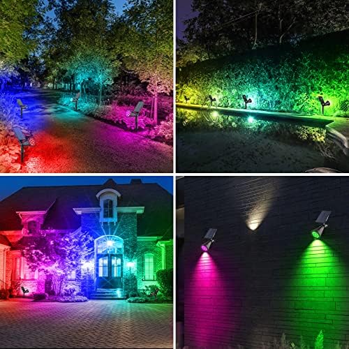 T-SUN Color Changing Solar Spot Lights Outdoor Waterproof, 7 LEDs, 4 Pack - Image 7
