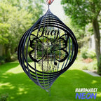 Personalized Wind Spinner Sublimation Hummingbird Custom Name Flowers Metal Art Laser Cut Design 3D Decor for Garden Yard Outdoor Indoor Lawn Patio Porch Birds Lover Presents (Fairy) - Image 5