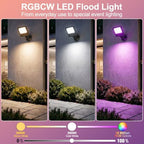 kadision RGBCW LED Flood Light, Smart App/Voice/Remote Control, 4 Pack - Image 2