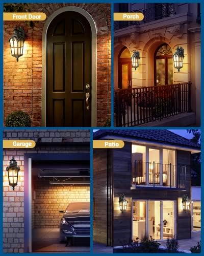 DEWENWILS Motion Sensor Outdoor Wall Lights 2-Pack Dusk to Dawn Black - Image 7