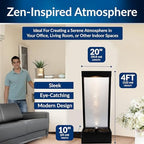Alpine Corporation MLT170S 48" Indoor Outdoor Waterfall Fountain with LED Light Modern Glass & Aluminum Black Wall Water Feature for Home, Patio, Garden Décor Soothing Cascading Indoor Water Fountain - Image 4