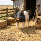 26'' Farm Pig Figurine Garden Statue Realistic Resin Weather Pink Black - Image 5