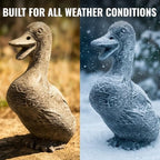 OLOMA Quacking Duck Concrete Garden Statue Outdoor Lawn Ornament Handmade Cement Goose Sculpture Yard Patio Flower Beds Pond Decor Farmhouse Garden Accent Weather Resistant Outdoor Decor - Image 4