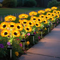 6 Pack with 36 Sunflower Solar Flowers Solar Lights Outdoor Garden Decor by EDOF