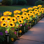 6 Pack with 36 Sunflower Solar Flowers Solar Lights Outdoor Garden Decor by EDOF