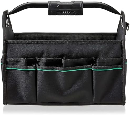 Amazon Basics Tool Bag Organizer with LED Light, 30 Pockets, Adjustable Shoulder Straps, Portable, Black - Image 3
