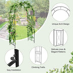 Giantex Garden Arch Trellis, 7.2FT Metal Arbor with 4 Ground Stakes - Image 6