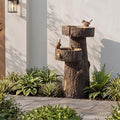 22.4" Tall Outdoor Water Fountain, 2 Tier Cascading Bowls and Stacked Water Fountain with LED Lights, for Yard Décor, Backyard, Patio and Deck (22.4'') by Unknown