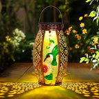 Larekook Hummingbird Solar Lantern Outdoor Waterproof,13" Large Hanging Lantern Decorative,Metal Hummingbird Solar Lights for Yard Table Porch Patio Garden Decor,Birthday Gifts for Women Mom by Larekook