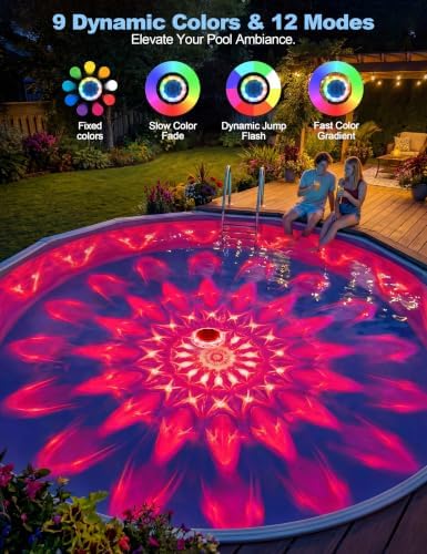 APONUO Solar Pool Lights,IP68 Pool Solar Lights,Floating Pool Lights 2 Pack - Image 4