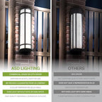 ASD LED 24" Half Cylinder Wall Light, Outdoor Patio Sconce | 3CCT, Stainless Steel, Waterproof, Energy Star, ETL Listed | 24W 1970LM 3000-5000K 100-277V | Exterior Lighting | Dark Bronze, 2 Pack - Image 4