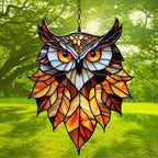 Autumn Leaves Owl Acrylic Suncatcher - Image 3