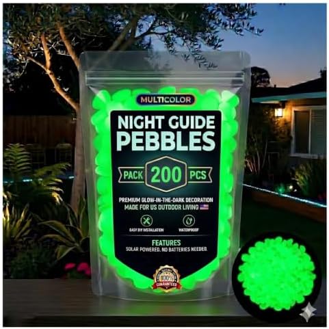 Colorful Glow-in-the-Dark Garden Stones Night Guide Pebbles Rainbow Glow in the Dark Rocks Outdoor Luminous Stones Aquarium Rocks for Garden Path Walkway Yard Fish Tank Decor (Green,600) by Unknown