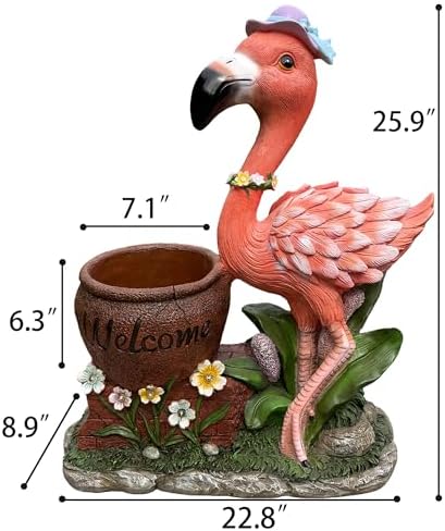 Garden Flamingo Statue Planter Pot - Image 3