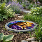 Magnolia Garden 10-Inch Praying Woman Stepping Stone - Faux Stained Glass Religious Garden Stone, Weather-Resistant Resin Pathway Accent, Inspirational Christian Outdoor Yard Decor & Walkway Plaque - Image 4