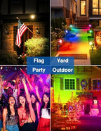 Spot Lights Outdoor, Smart LED RGBW Color Changing Landscape Lighting with APP and Remote Control, Music Mode, DIY Scenes, Timing, IP65 Waterproof Spotlights Plug in for Yard Garden, 8 Pack - Image 2