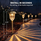 XMCOSY+ Solar Pathway Lights, 6 Pack Metal Solar Garden Lights Outdoor - Image 4