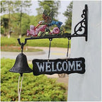 Cast Iron Dinner Bell, Outside Door Decoration Hanging Hand Bell - Antique Style Farmhouse Wall Mounted Decoration for Outside The House by SKIHOT