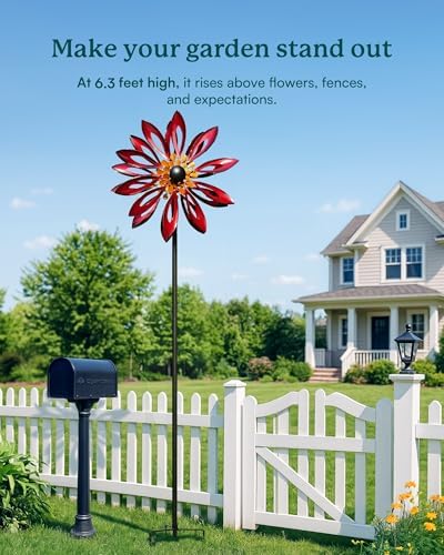 Kinetic Wind Spinners Outdoor - 83" H Wind Sculpture for Yard - Image 4