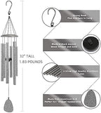 FSVGYY Wind-Chimes-Outdoor-Deep-Tone, Large Soothing Melodic Tones Windchimes, Wind Chimes for Outside, Memorial Wind Chime Best Gift for Mom Women Grandma Neighbors(32" Silver Coated Aluminum) - Image 5