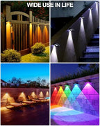 10 Pack Solar Fence Lights - 3 Modes, 9 Colors Outdoor Solar Lights, Waterproof IP 65, 35lm for Step, Stair, Deck, Wall, Patio, Walkway, Porch - Image 3