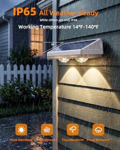 8 Pack Solar Fence Lights Outdoor ,3CCT & RGB 13 Color Mode Fence Lights Solar Powered with Ultra-Bright Lens IP65 Waterproof,Solar Wall Light for Backyard/Step/Patio/Deck/Stair/Railings(White) - Image 6