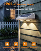 8 Pack Solar Fence Lights Outdoor ,3CCT & RGB 13 Color Mode Fence Lights Solar Powered with Ultra-Bright Lens IP65 Waterproof,Solar Wall Light for Backyard/Step/Patio/Deck/Stair/Railings(White) - Image 6