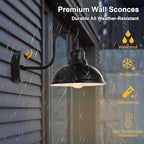 Dusk to Dawn Barn Light Outdoor Sconce 8" Exterior Lighting Fixtures 2 Pack - Image 5