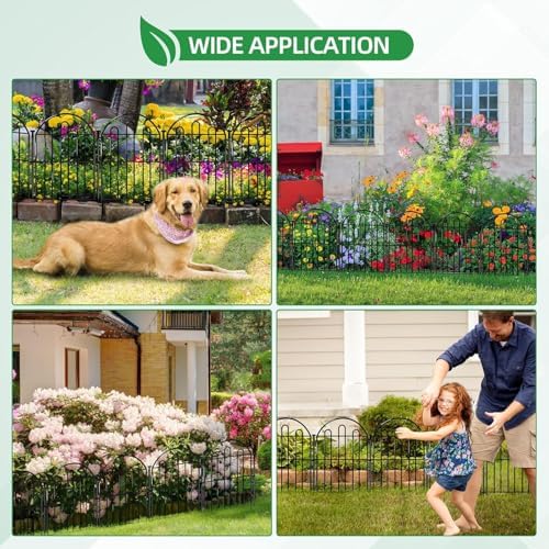 28ft in x 22in Decorative Garden Fence, 26 Pack Arched No Dig Animal Barrier Fence for Dog Rabbit, Garden Edging Border, Rustproof Metal Ground Stake Border for Outdoor Yard Patio Decor - Image 6