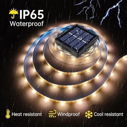 Solar Rope Lights Outdoor for Outside, Sign, Stair, Step, Yard, 10FT 3000K - Image 4