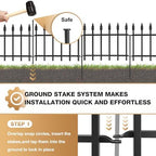 Decorative Garden Fence 10ft (L) x 19in (H) - 7 Panels Heavy Duty Garden Fencing Animal Barrier Rustproof Metal Fence Border for Outdoor Yard & Flower Bed Decor - Image 5