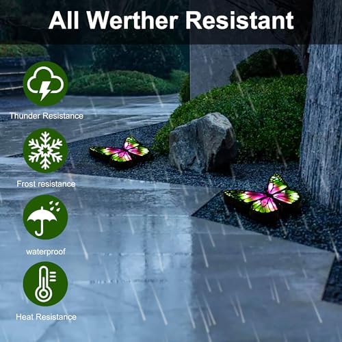 ground lights, equipped with 4 solar lights for outdoor waterproofing, 14 LED solar landscape lighting, suitable for gardens, courtyards, terraces, corridors, lanes, and walkways (green) - Image 4
