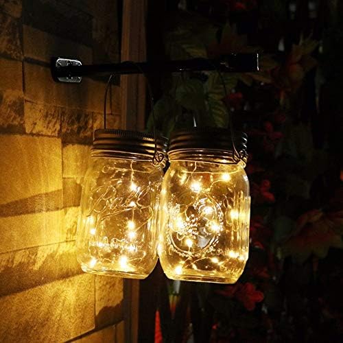 Solar Mason Jar Lantern Light, 3 Pack 20 Led String Starry Hanging Lamp, Fairy Firefly Lights Kit for Patio Garden Wedding Table Decor with Mason Jar & Hanger - Image 5