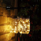 Solar Mason Jar Lantern Light, 3 Pack 20 Led String Starry Hanging Lamp, Fairy Firefly Lights Kit for Patio Garden Wedding Table Decor with Mason Jar & Hanger - Image 5