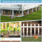 37ft (L) X 13in (H) Garden Animal Barrier Fence, 26 Pack No Dig Dog Fence Border, 1.44in Gap Decorative Fences, Rustproof Metal Wire Garden Border Fence for Dog, Rabbits Ground Stakes - Image 4