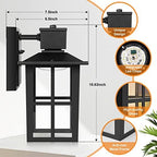 Brightever LED Outdoor Wall Lights, 10W Black Exterior Light Fixture with Clear Glass Shade, 3000K/4000K/6500K Selectable, 800LM High Brightness Outdoor Wall Lanterns for Patio Waterproof, Pack of 2 - Image 2