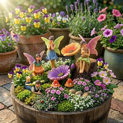 PRETMANNS Fairies for Fairy Garden Accessories Kit Outdoor, 7 Items - Image 2