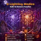 btfarm 4 Pack Solar Halloween Lights Outdoor, Orange+Purple Firework Light - Image 2
