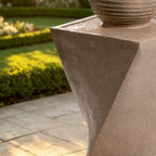 34" Twisted Pillar Water Fountain with Sphere Top, Sand Beige - Image 4