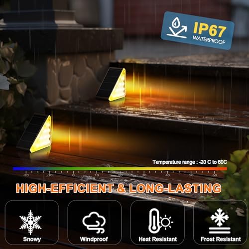 AUDLES Solar Stair Lights,12 Pack Warm White Step Lights Outdoor Waterproof - Image 3